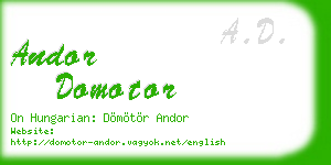 andor domotor business card